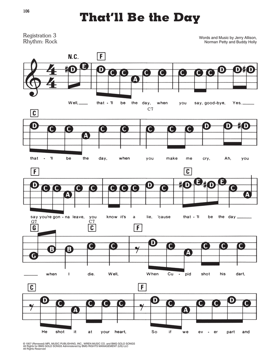 That'll Be The Day Voice scores gallery preview page 1