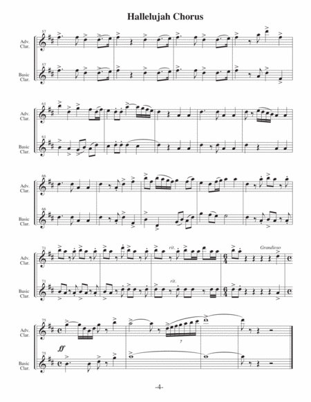 Hallelujah Chorus (Arrangements Level 3-5 for CLARINET + Written Acc) image number null