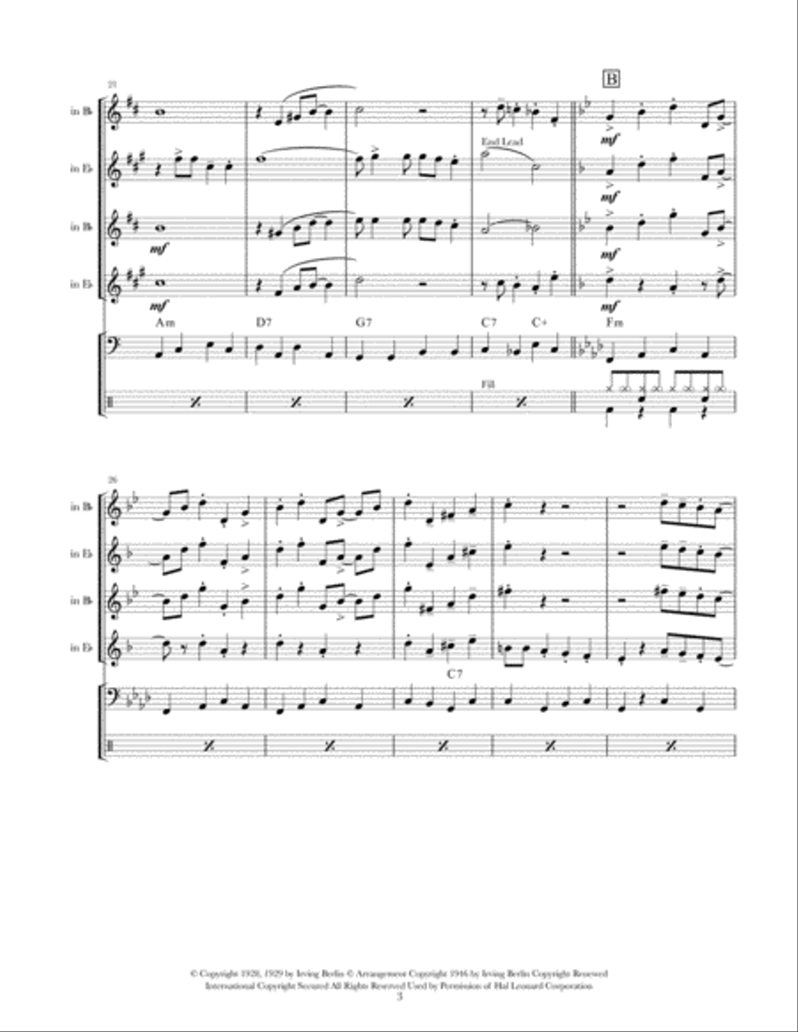 Puttin' On The Ritz Saxophone Quartet scores gallery preview page 4