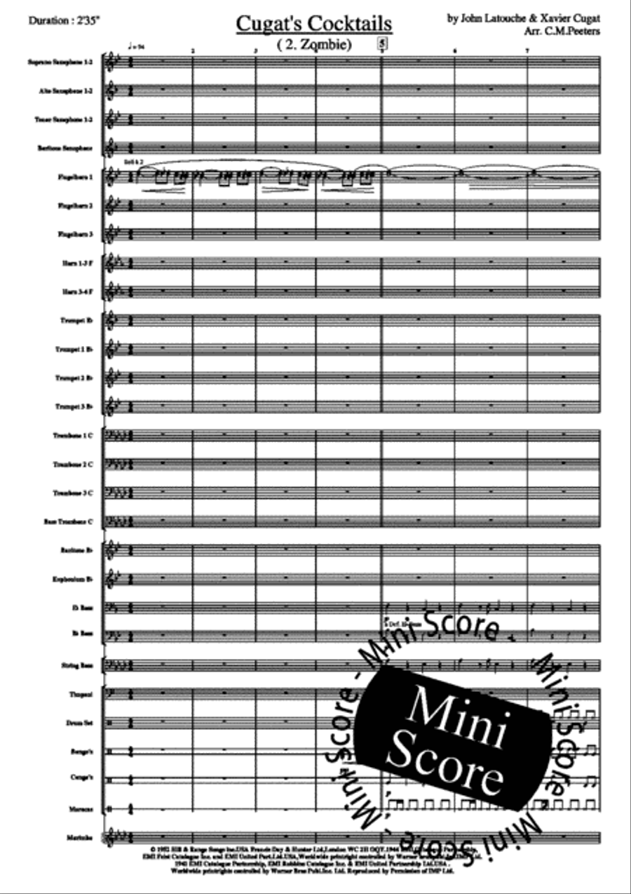 Cugat's Cocktail Big Band scores gallery preview page 25