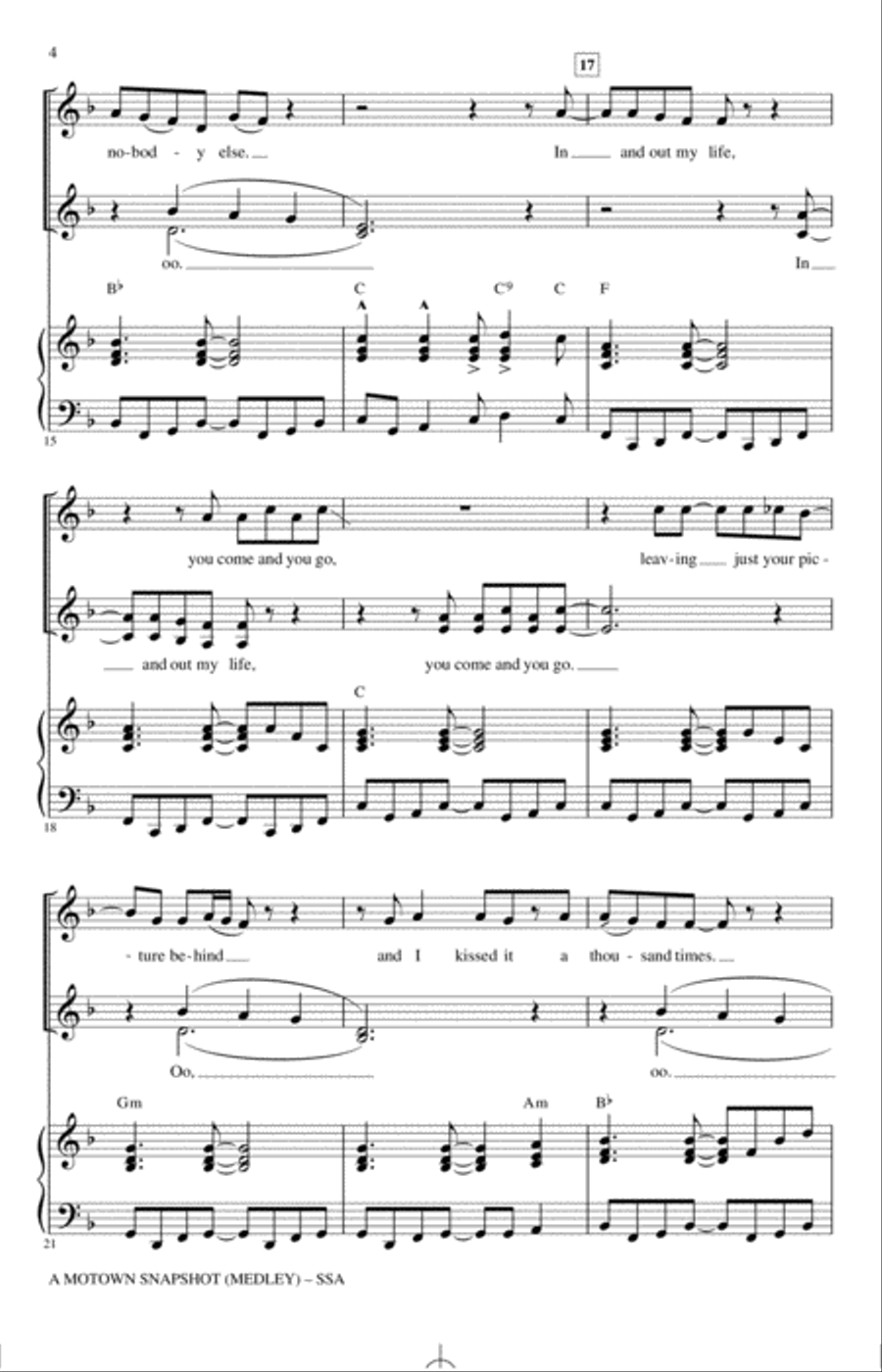 A Motown Snapshot (Medley) SSA scores gallery preview page 3