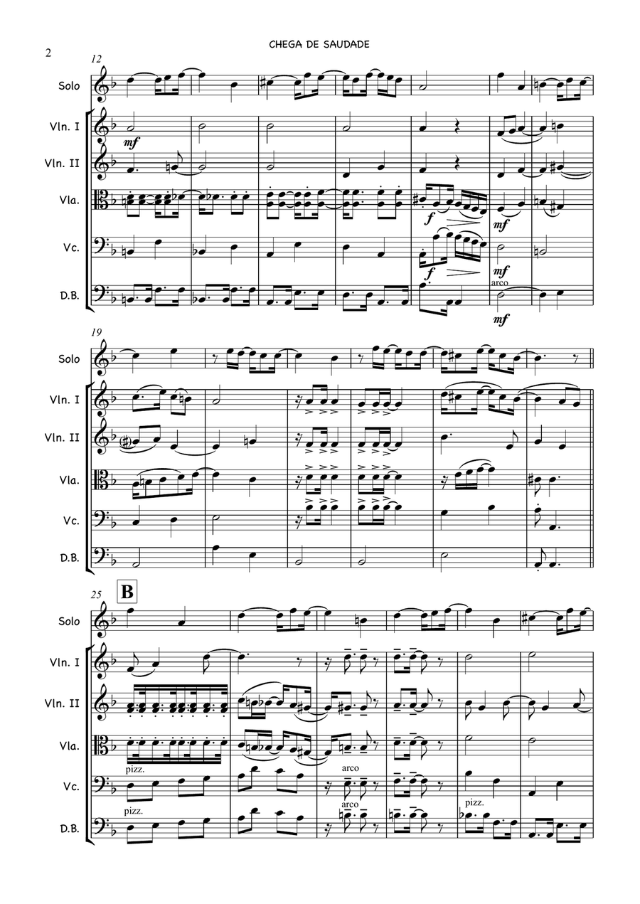 Chega De Saudade (no More Blues) String Orchestra scores gallery preview page 2