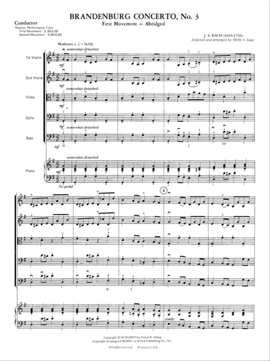 Brandenburg Concerto No. 3: Score String Orchestra scores gallery preview page 3