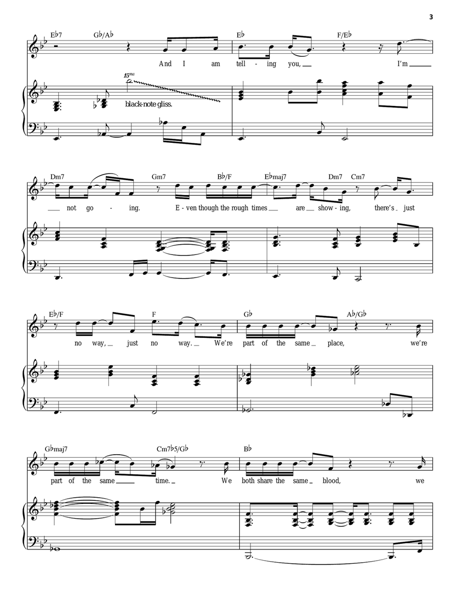 And I Am Telling You I'm Not Going Piano, Vocal scores gallery preview page 3
