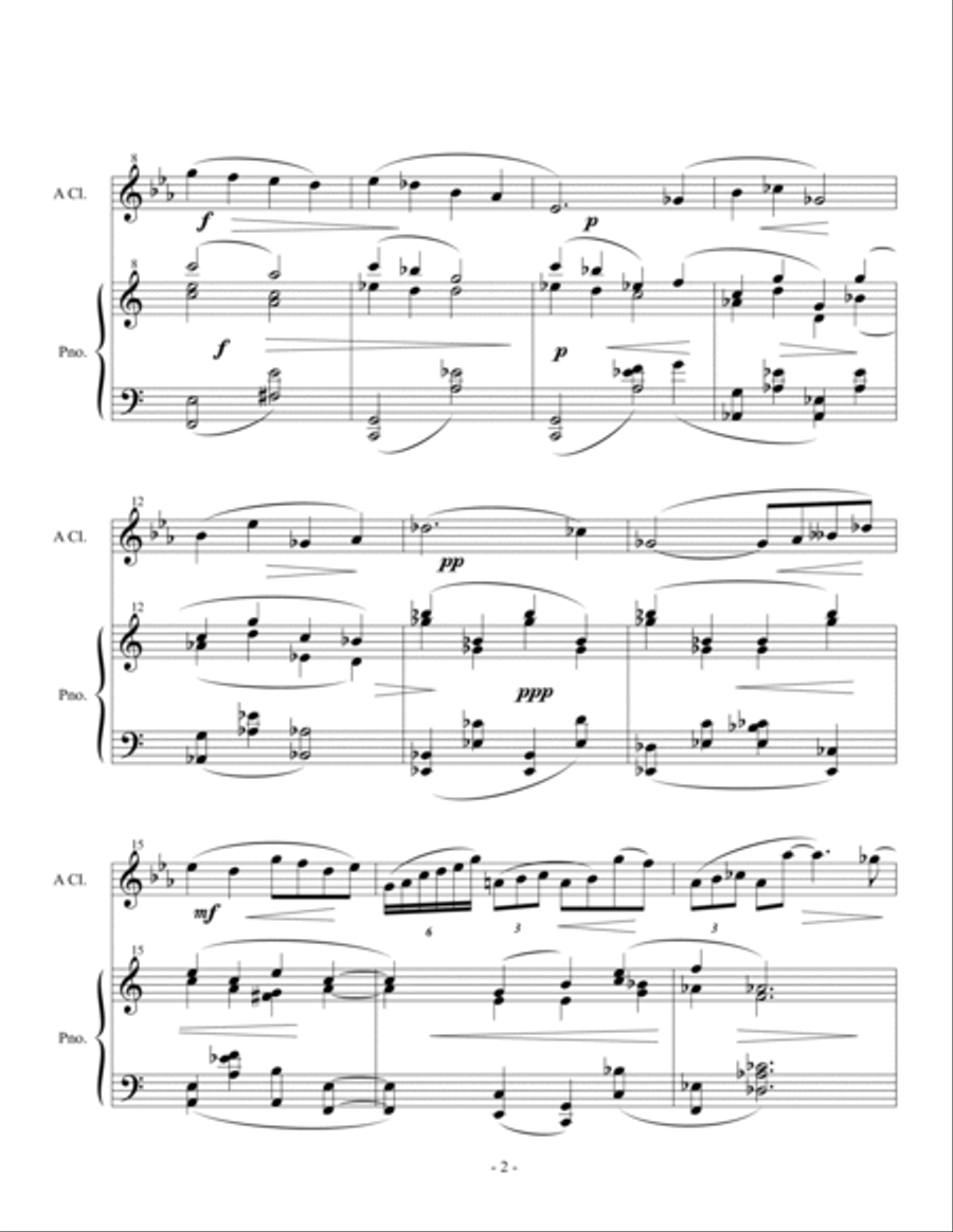 Fantasia for Clarinet and Piano Clarinet Solo scores gallery preview page 3