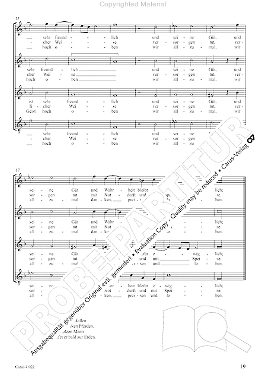 The Lord be praised (Danket dem Herren) 4-Part scores gallery preview page 4