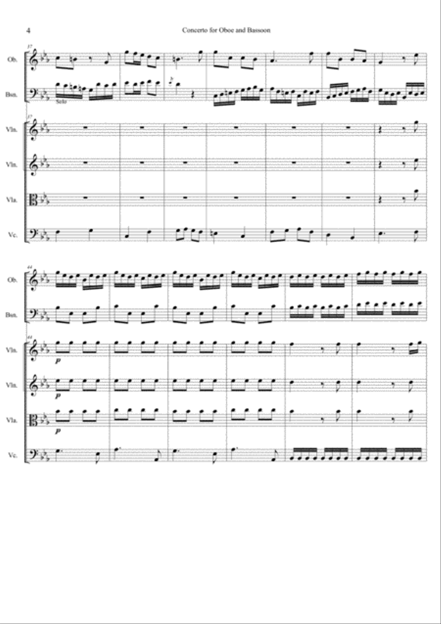 Concerto for Oboe and Bassoon in C minor. String Orchestra scores gallery preview page 6