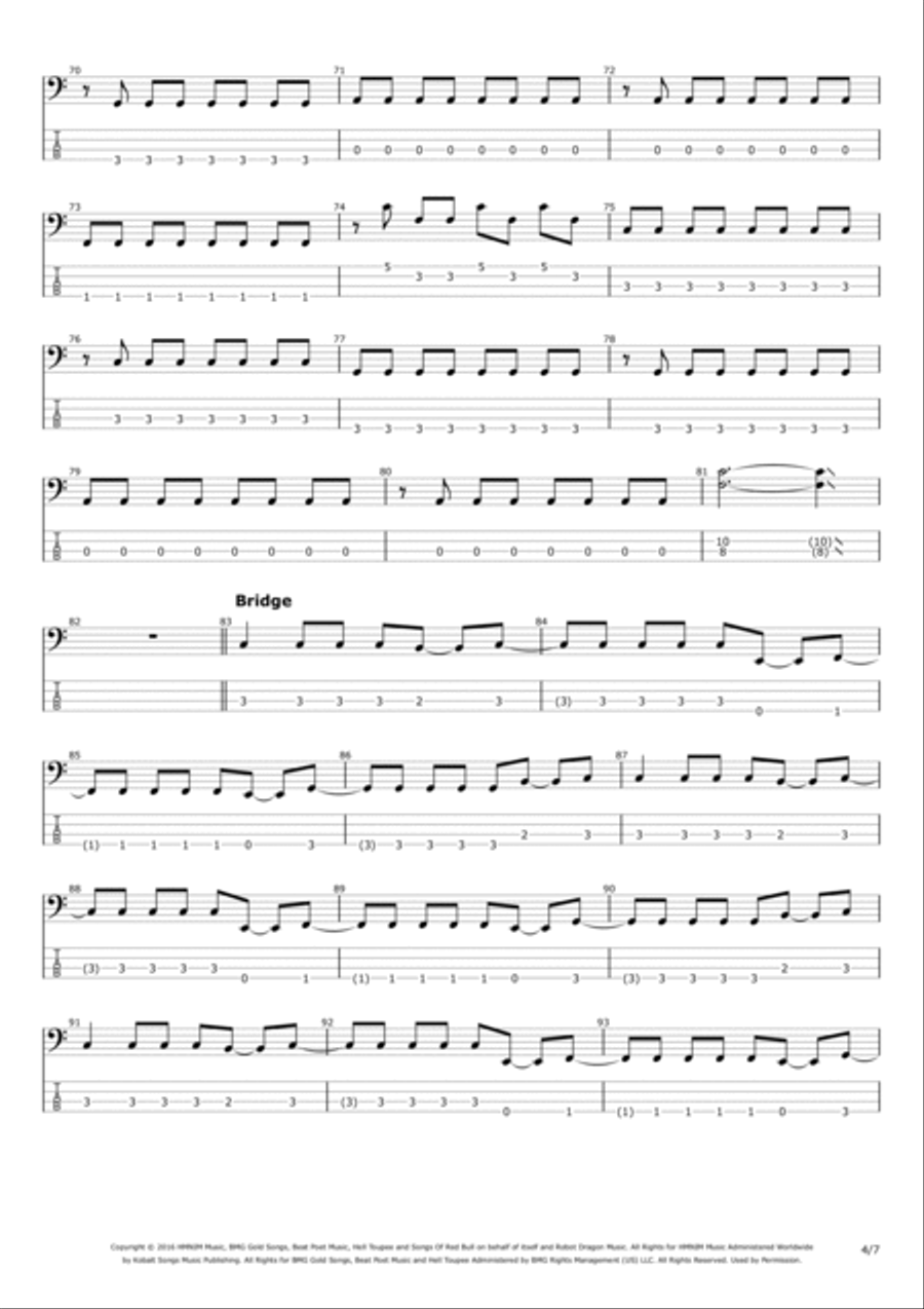 Bored To Death Bass Guitar scores gallery preview page 4