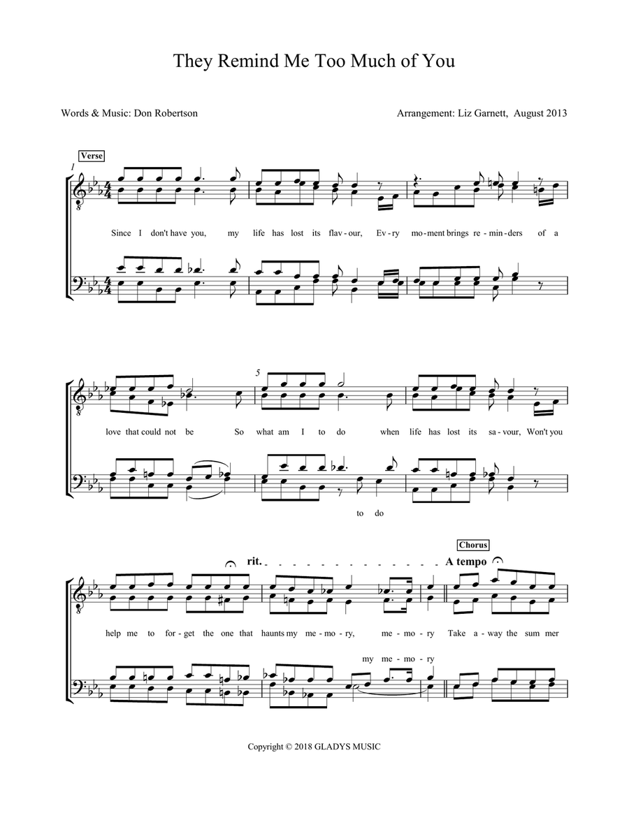 They Remind Me Too Much Of You TTBB scores gallery preview page 1