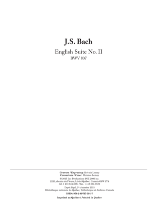 Book cover for English Suite No. 2 BWV 807
