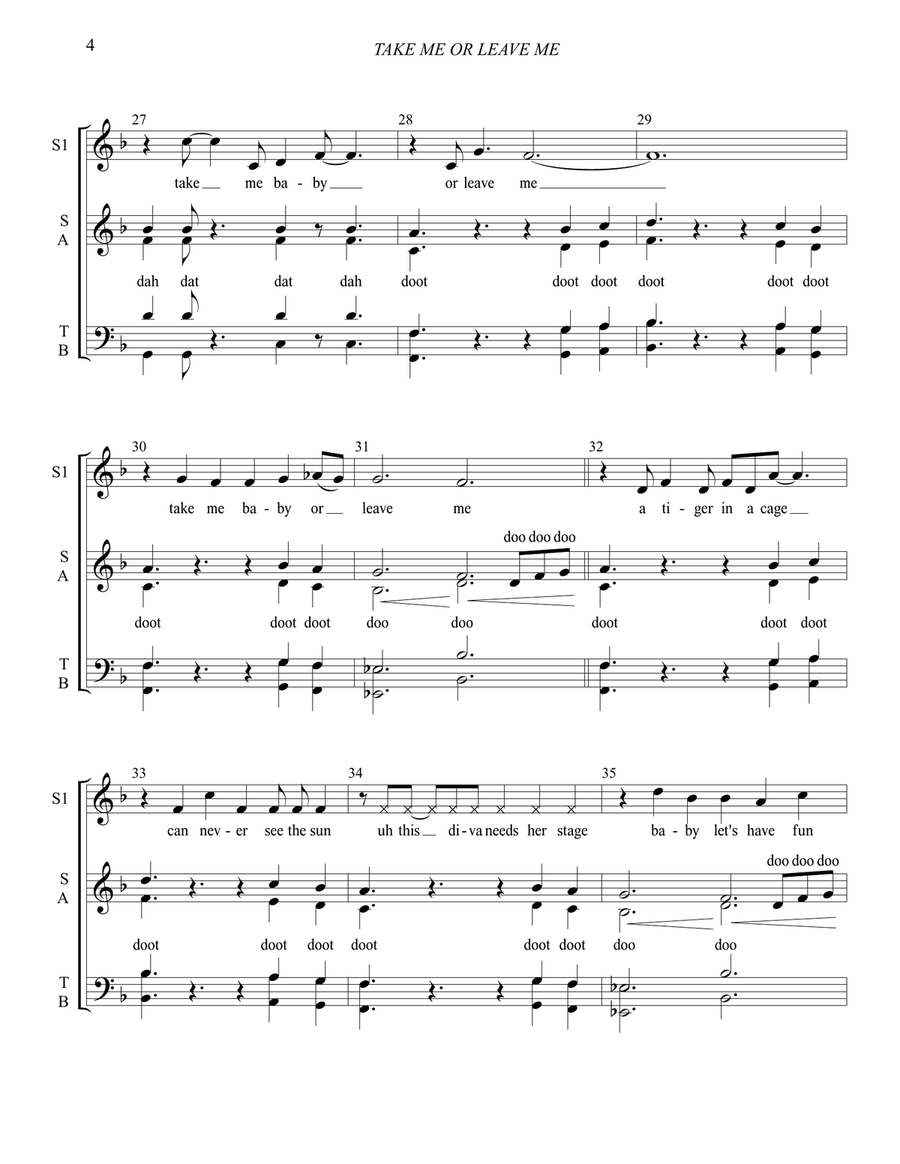 Take Me Or Leave Me Divisi scores gallery preview page 5