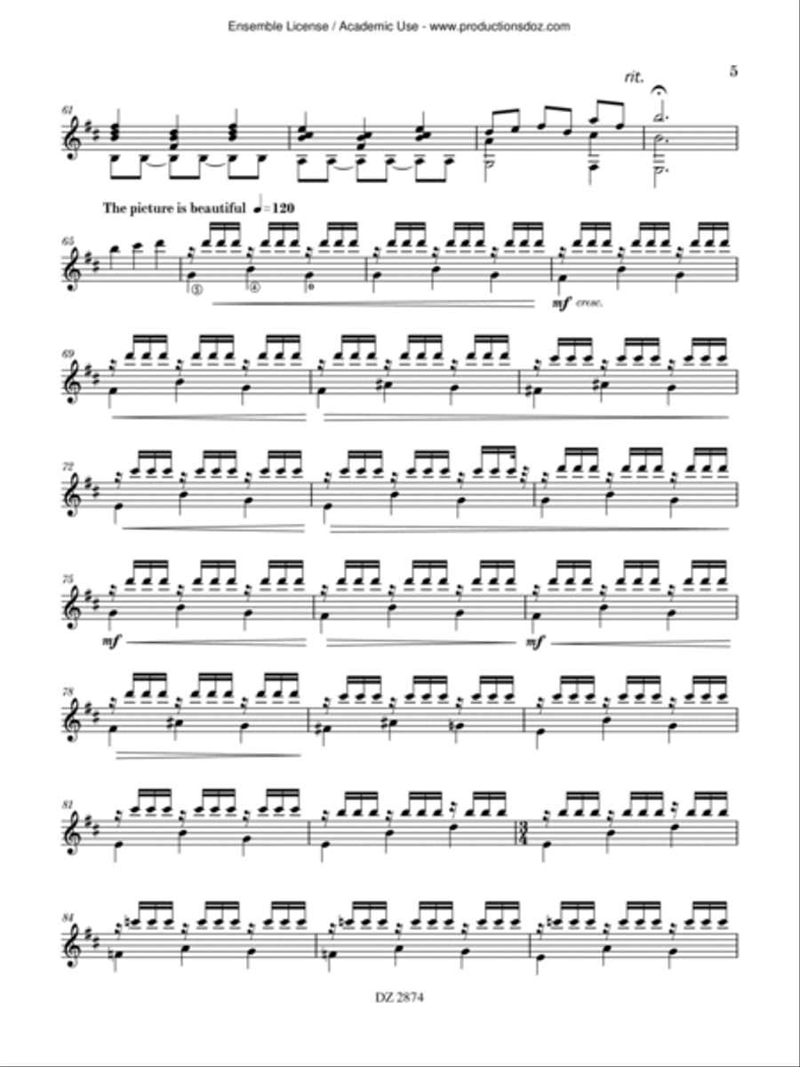 Picture on a Train Classical Guitar scores gallery preview page 5