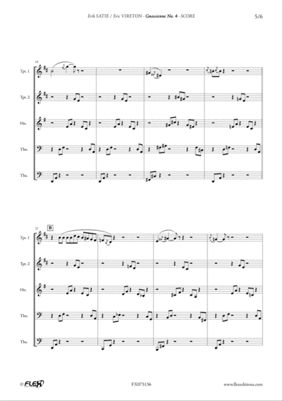 Gnossienne No. 4 Gnossienne No. 4 Horn scores gallery preview page 5