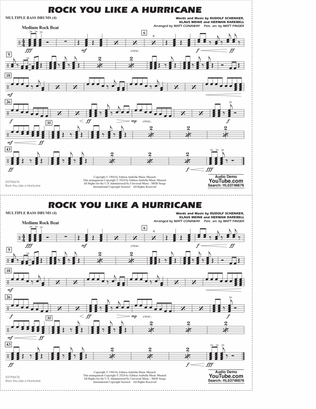 Rock You Like A Hurricane (arr. Conaway/Finger) - Multiple Bass Drums