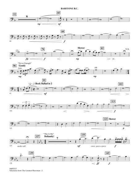 Selections from The Greatest Showman (arr. Paul Murtha) - Baritone B.C.