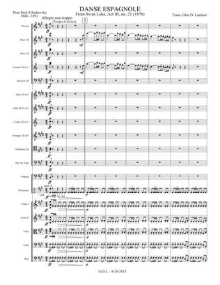 Swan Lake Danse Espagnole - (Orch) Extra Score