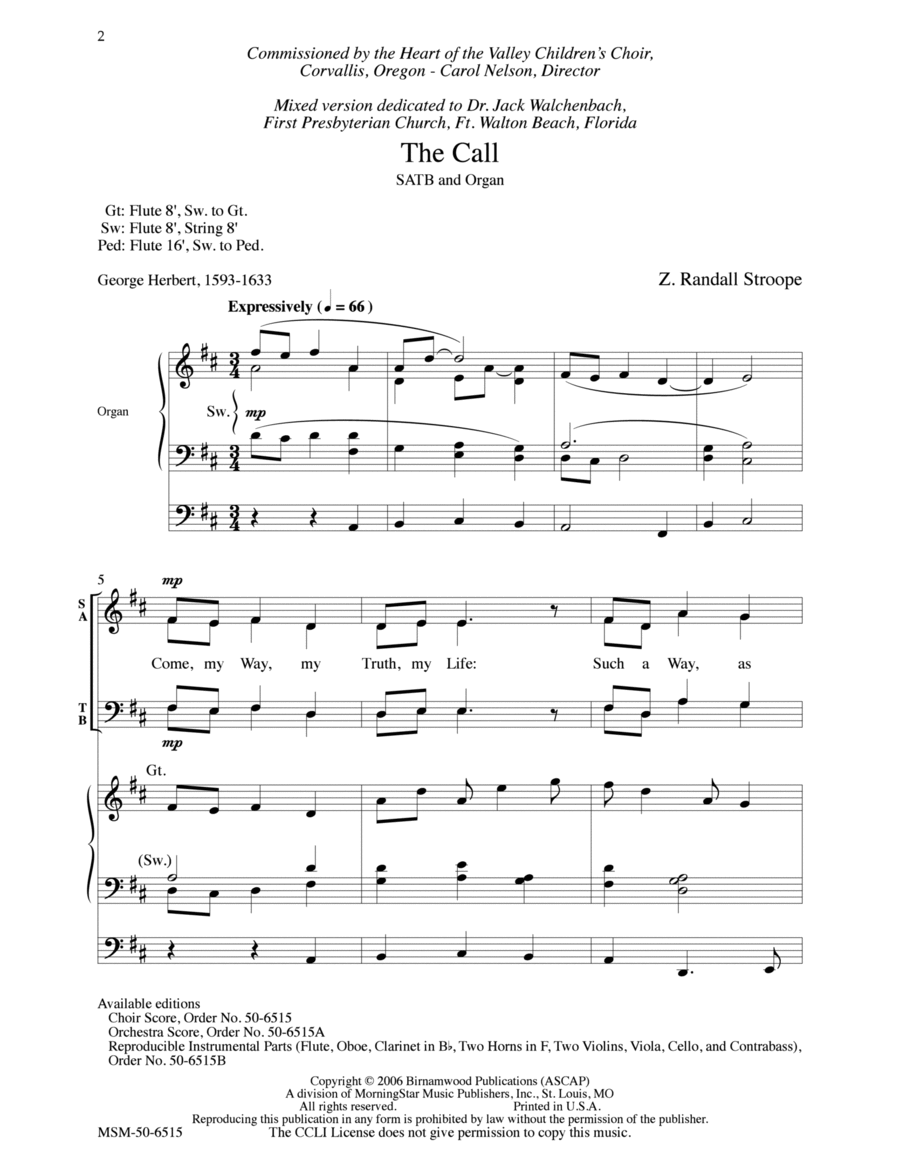 The Call 4-Part scores gallery preview page 1