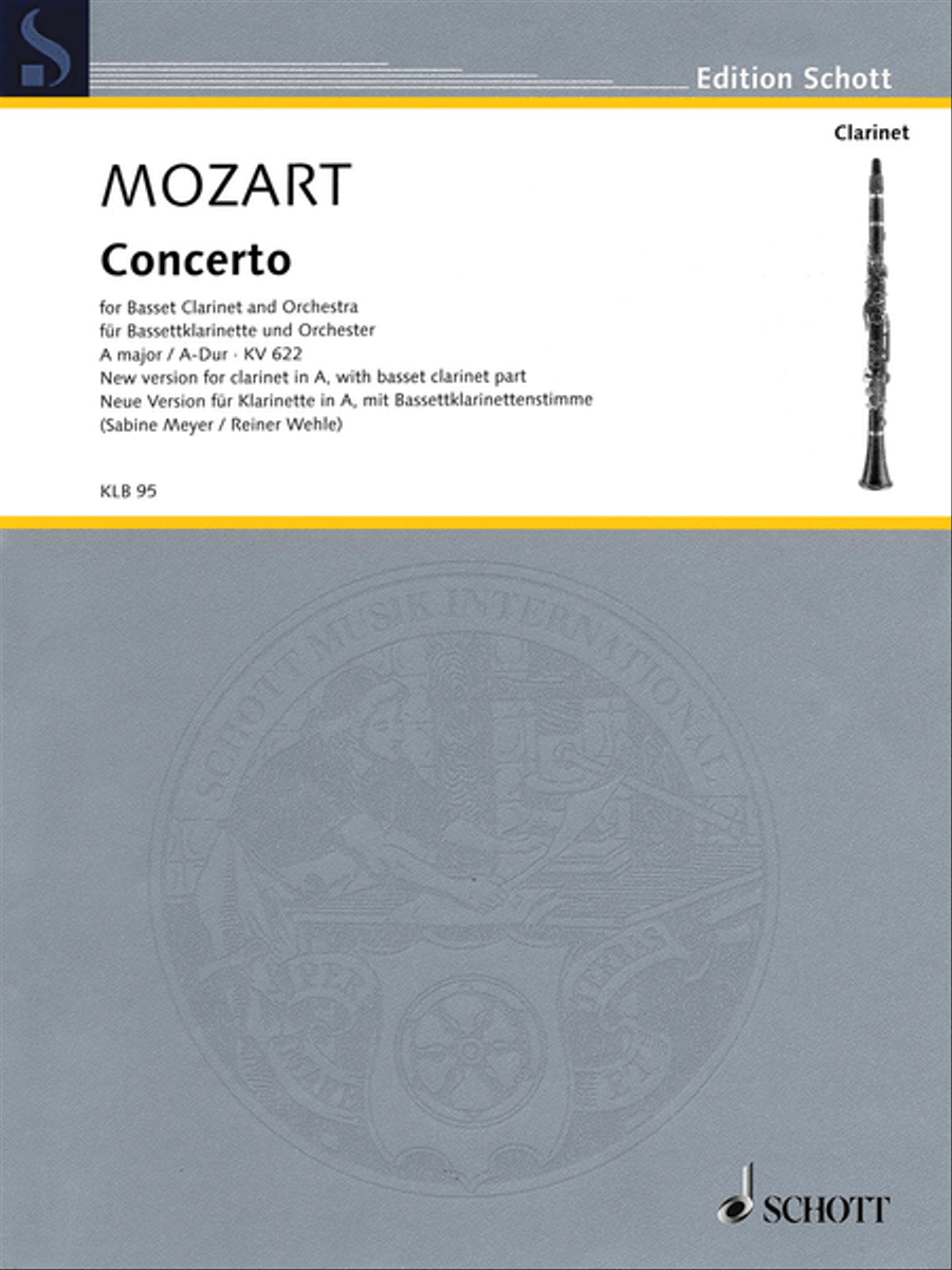 Concerto in A Major KV622 – New Version A Clarinet scores gallery preview page 1