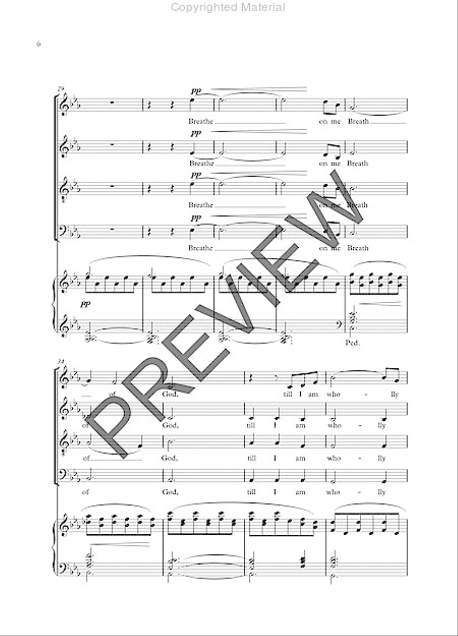 Breathe on me, Breath of God 4-Part scores gallery preview page 5