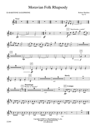 Book cover for Moravian Folk Rhapsody: E-flat Baritone Saxophone