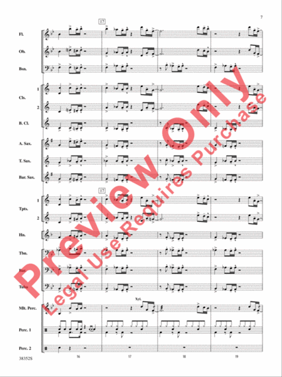 Give Up the Funk (Tear the Roof Off That Sucker) Concert Band scores gallery preview page 8