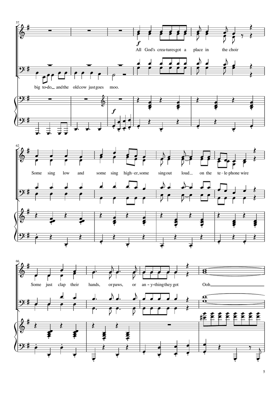 All God's Critters 4-Part scores gallery preview page 5