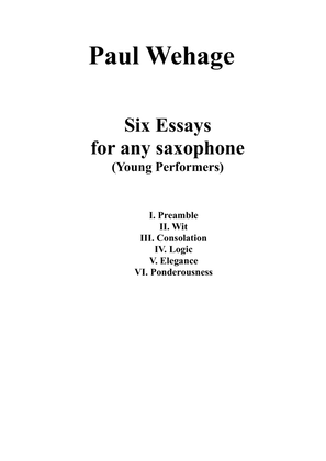 Six Essays for solo saxophone (any)