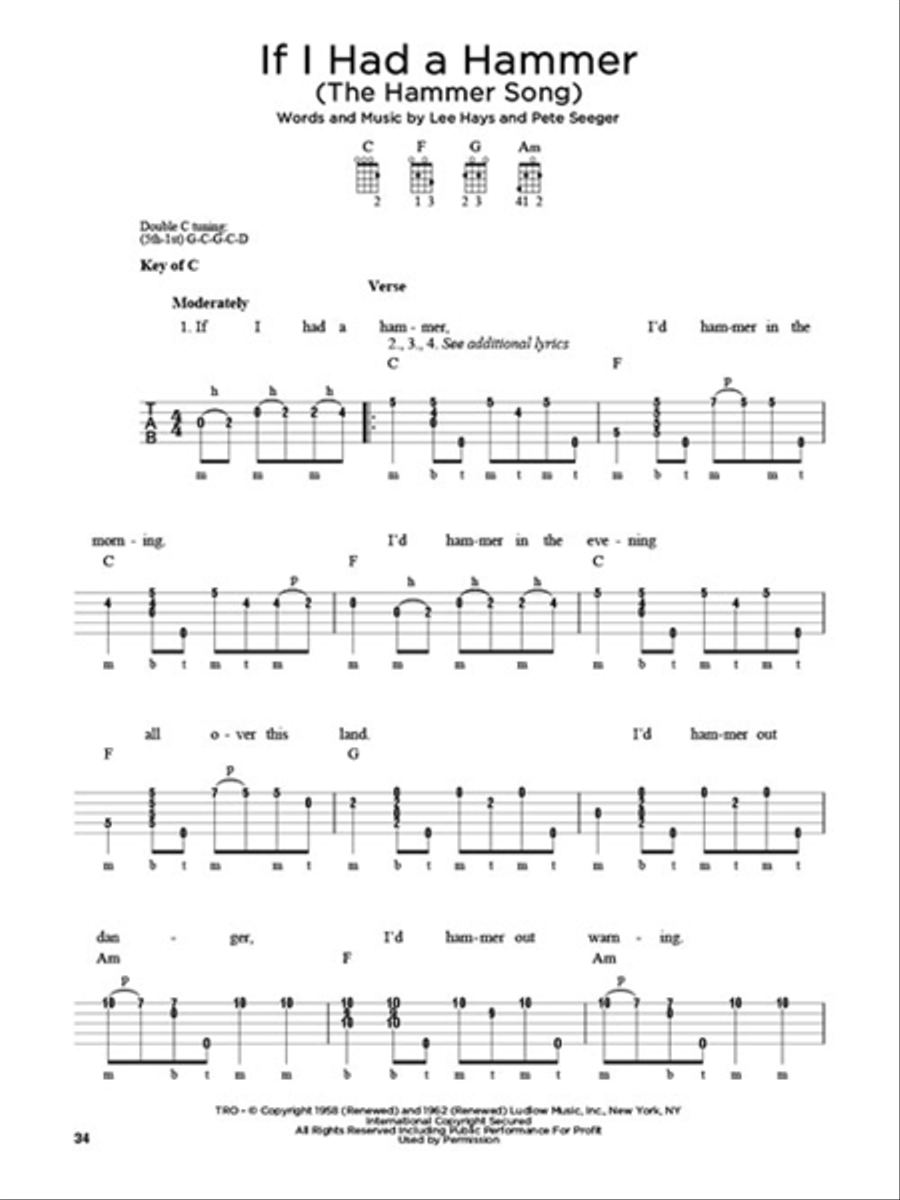 First 50 Songs You Should Play on Banjo Guitar Tablature scores gallery preview page 4