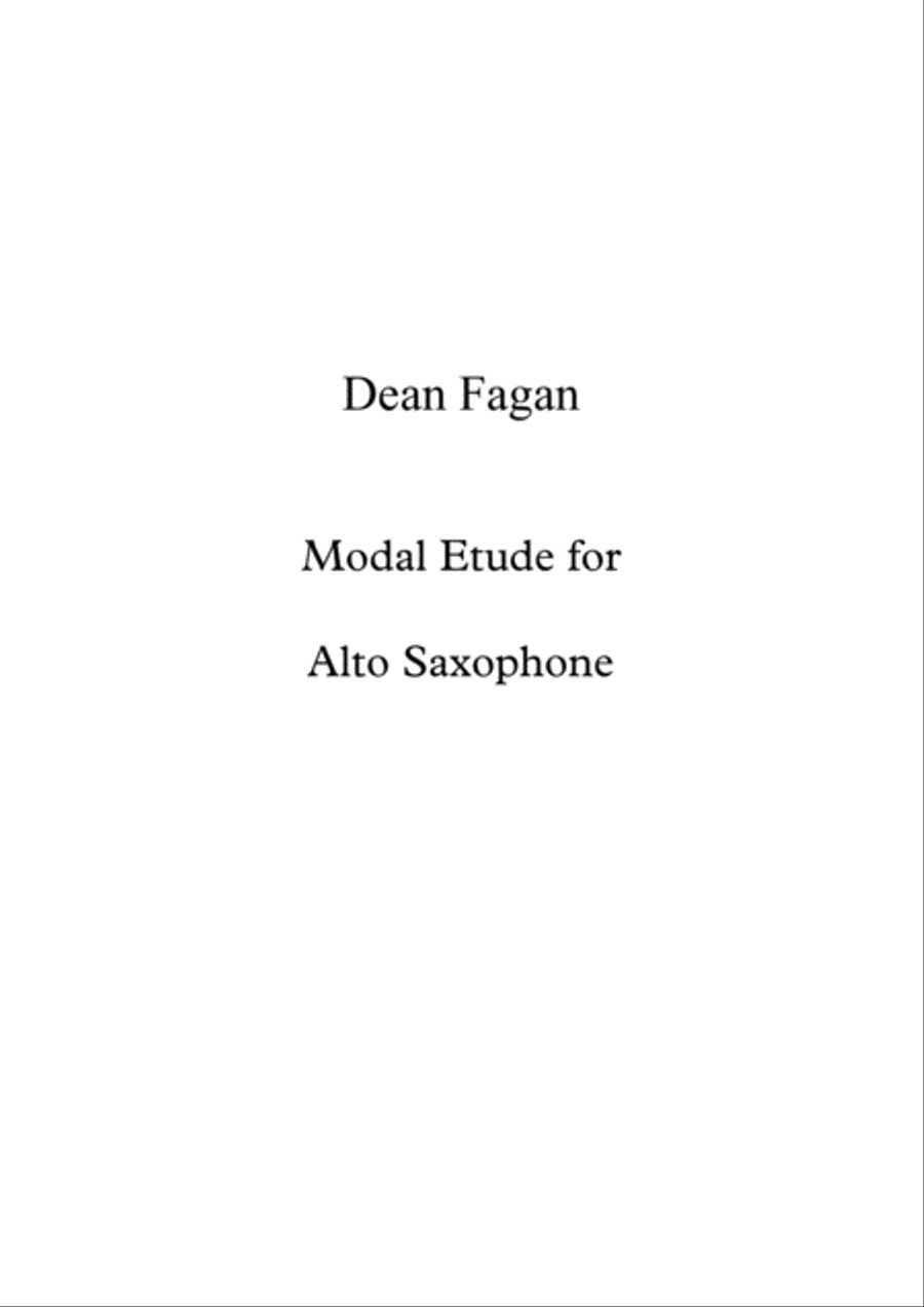 Modal Etude for Alto Saxophone Alto Saxophone scores gallery preview page 1