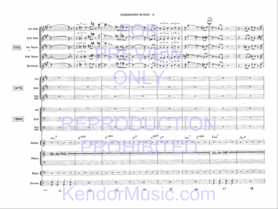 Dimensions In Blue Jazz Ensemble scores gallery preview page 7