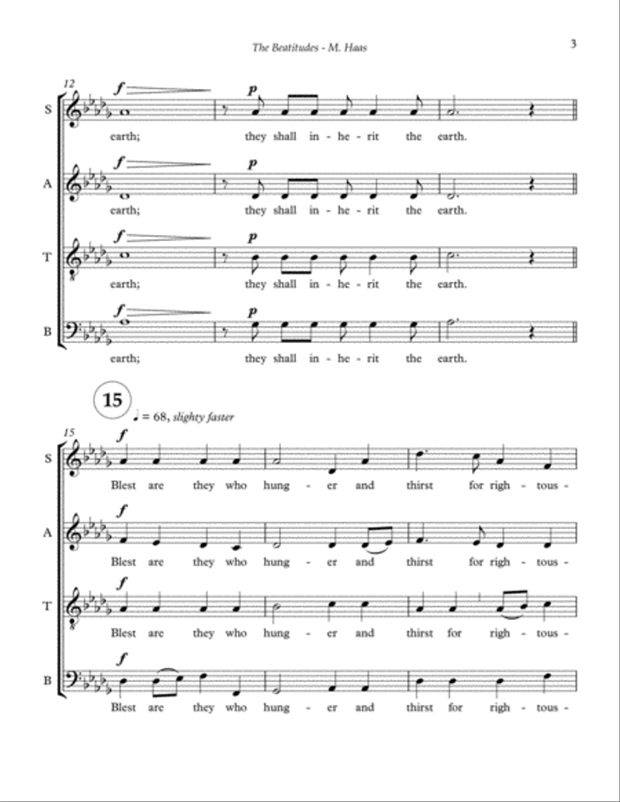 The Beatitudes 4-Part scores gallery preview page 4