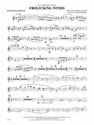 Frolicking Winds (from Symphonic Dance): B-flat Tenor Saxophone