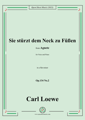Book cover for Loewe-Sie stürzt dem Neck zu Füßen,in a flat minorr,Op.134 No.2,from Agnete