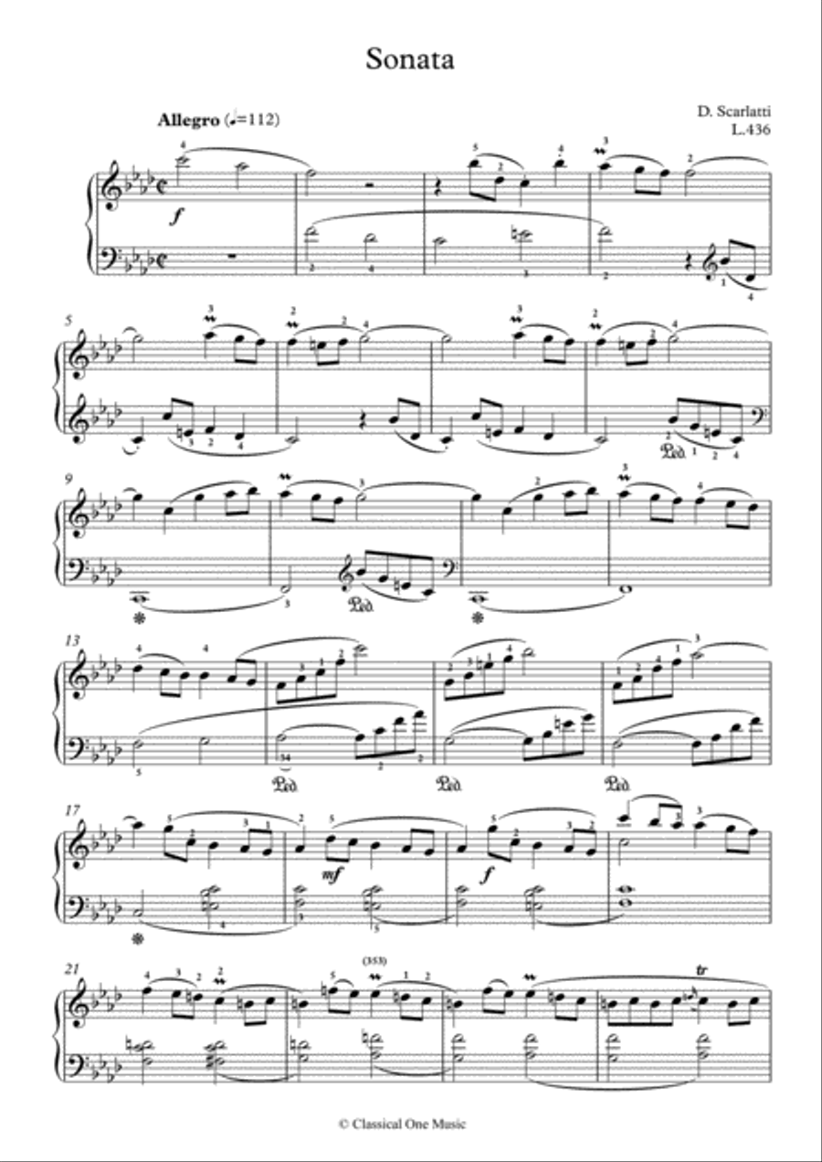 Scarlatti-Sonata in f-minor L.436 K.364(piano) Piano Solo scores gallery preview page 2