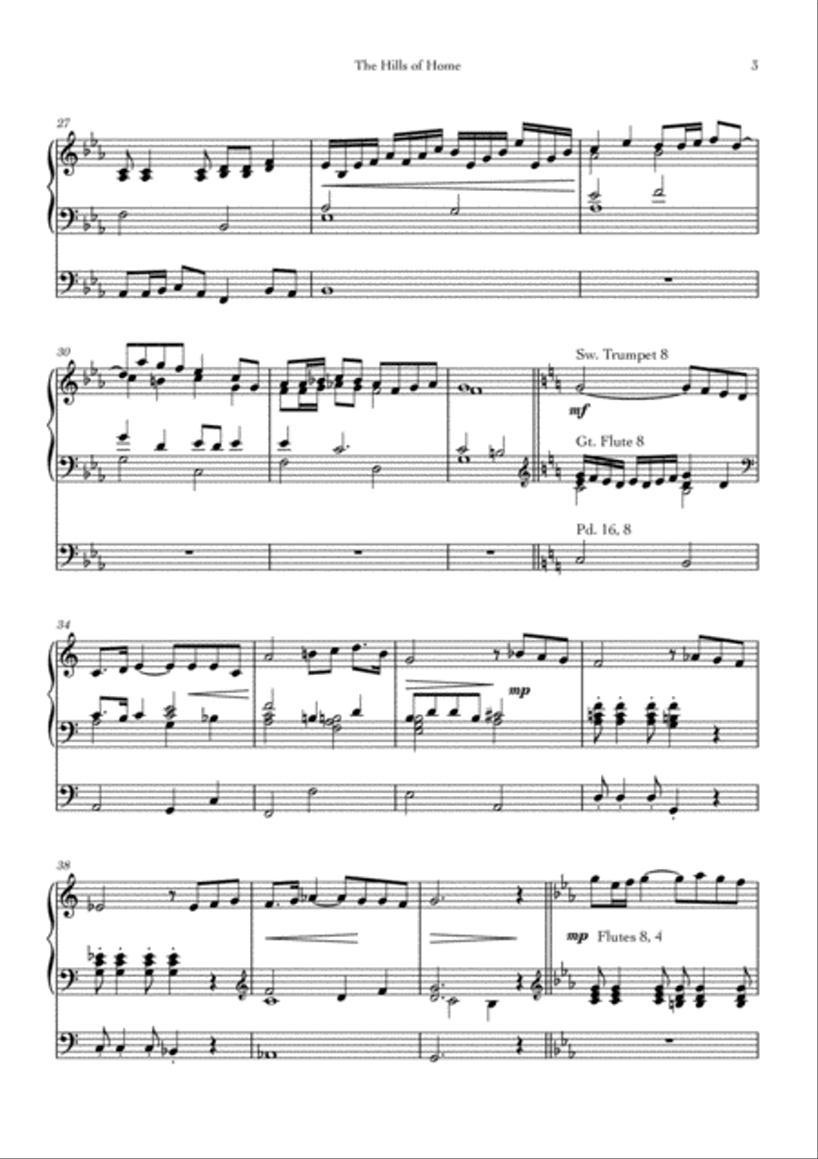 The Hills of Home Organ Solo scores gallery preview page 3