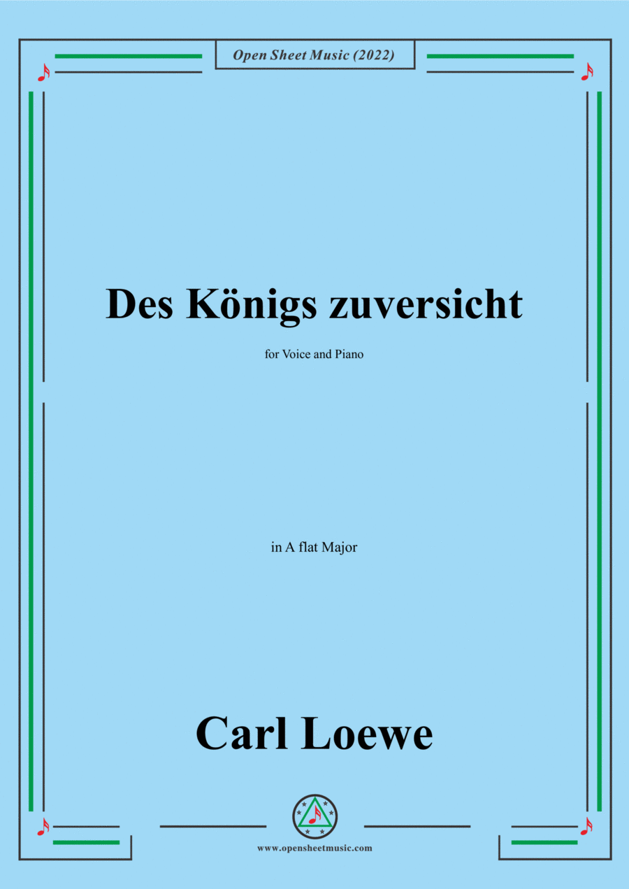 Loewe-Des Konigs zuversicht,in A flat Major,for Voice and Piano Voice Solo scores gallery preview page 1