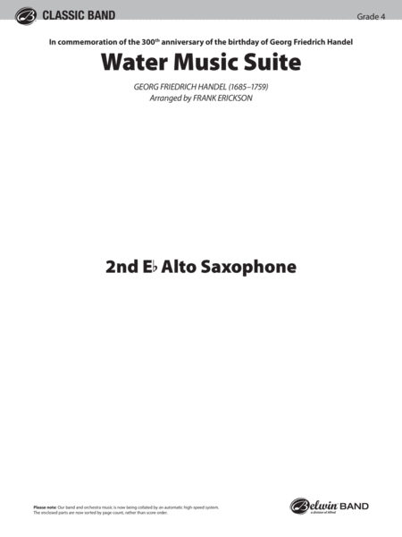 Water Music Suite: 2nd E-flat Alto Saxophone
