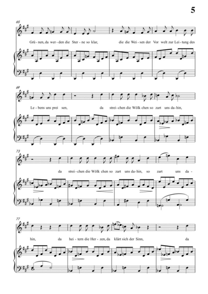 Schubert-Das Lied im Grünen,Op.115 No.1 in A for Vocal and Piano
