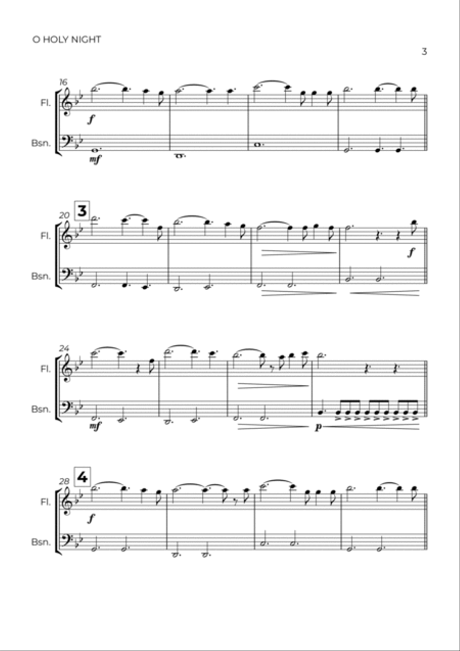O Holy Night Woodwind Duet scores gallery preview page 3