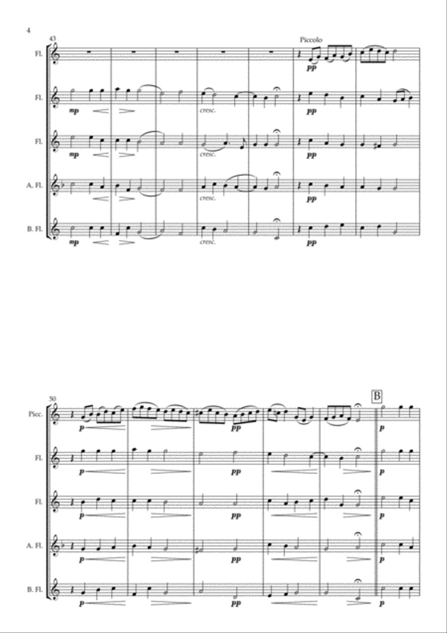 Es Ist Ein Rose Entsprungen arranged for Flute Quintet Woodwind Quintet scores gallery preview page 6