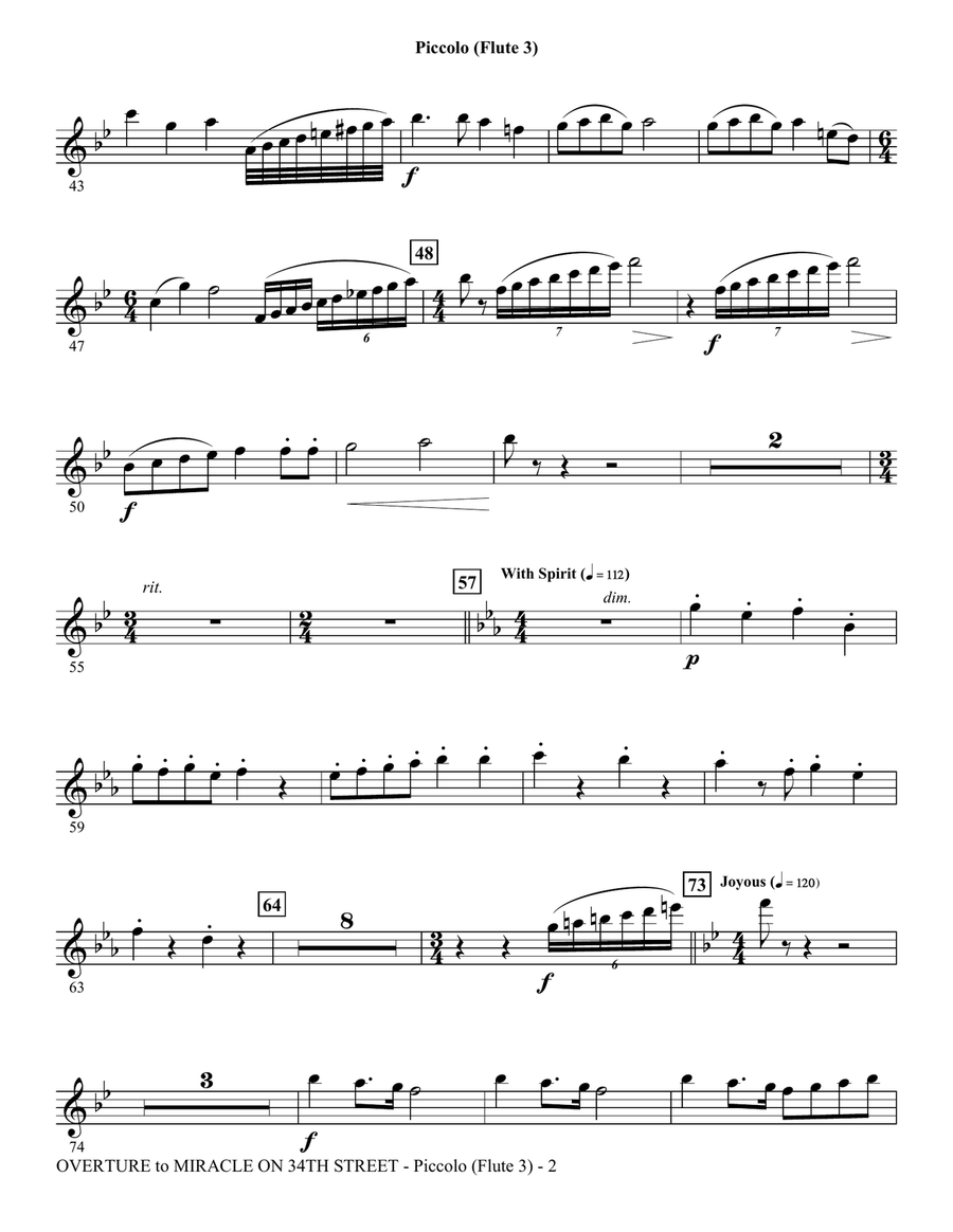 Overture to Miracle On 34th Street - Piccolo/Flute 3 Choir scores gallery preview page 2
