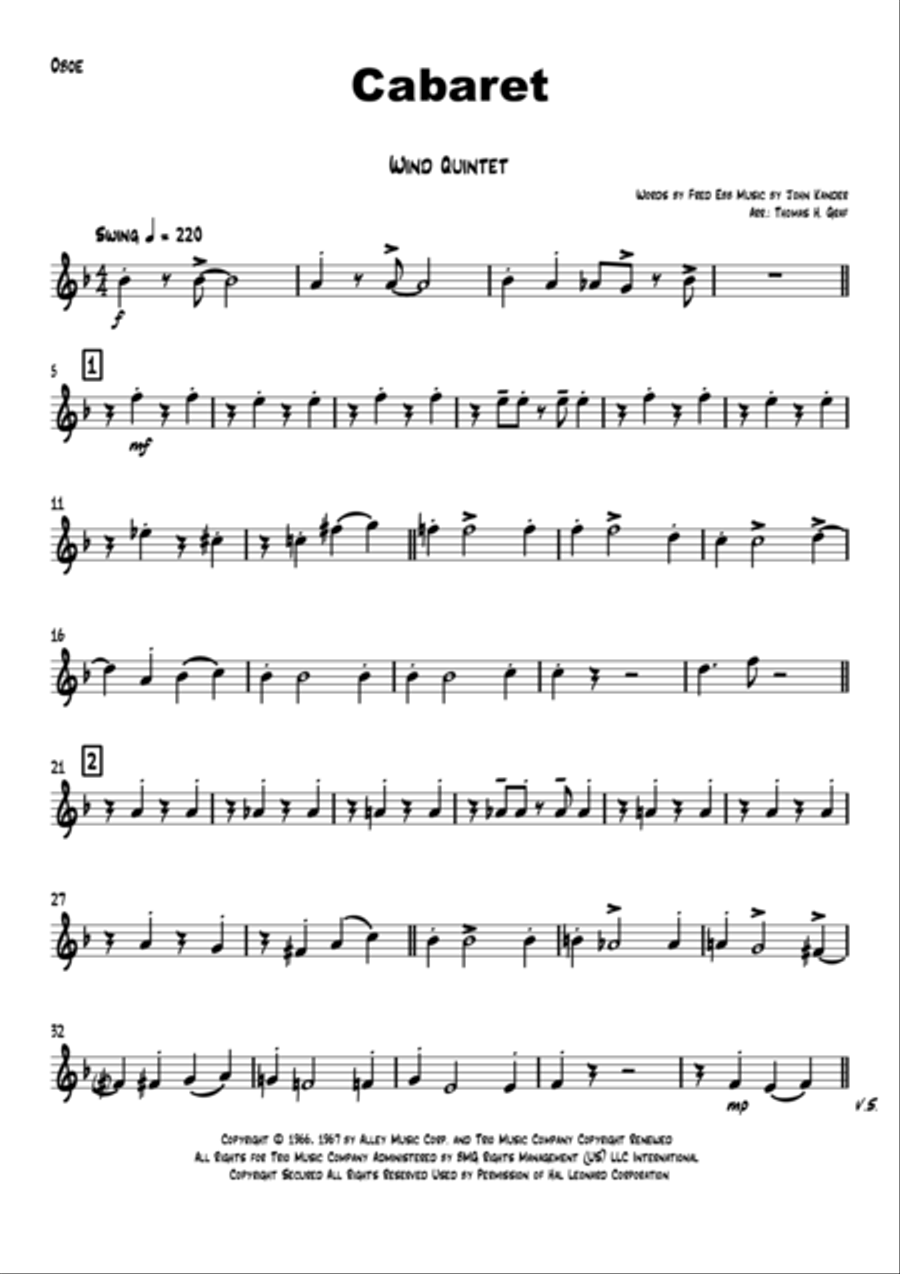 Cabaret Woodwind Quintet scores gallery preview page 6