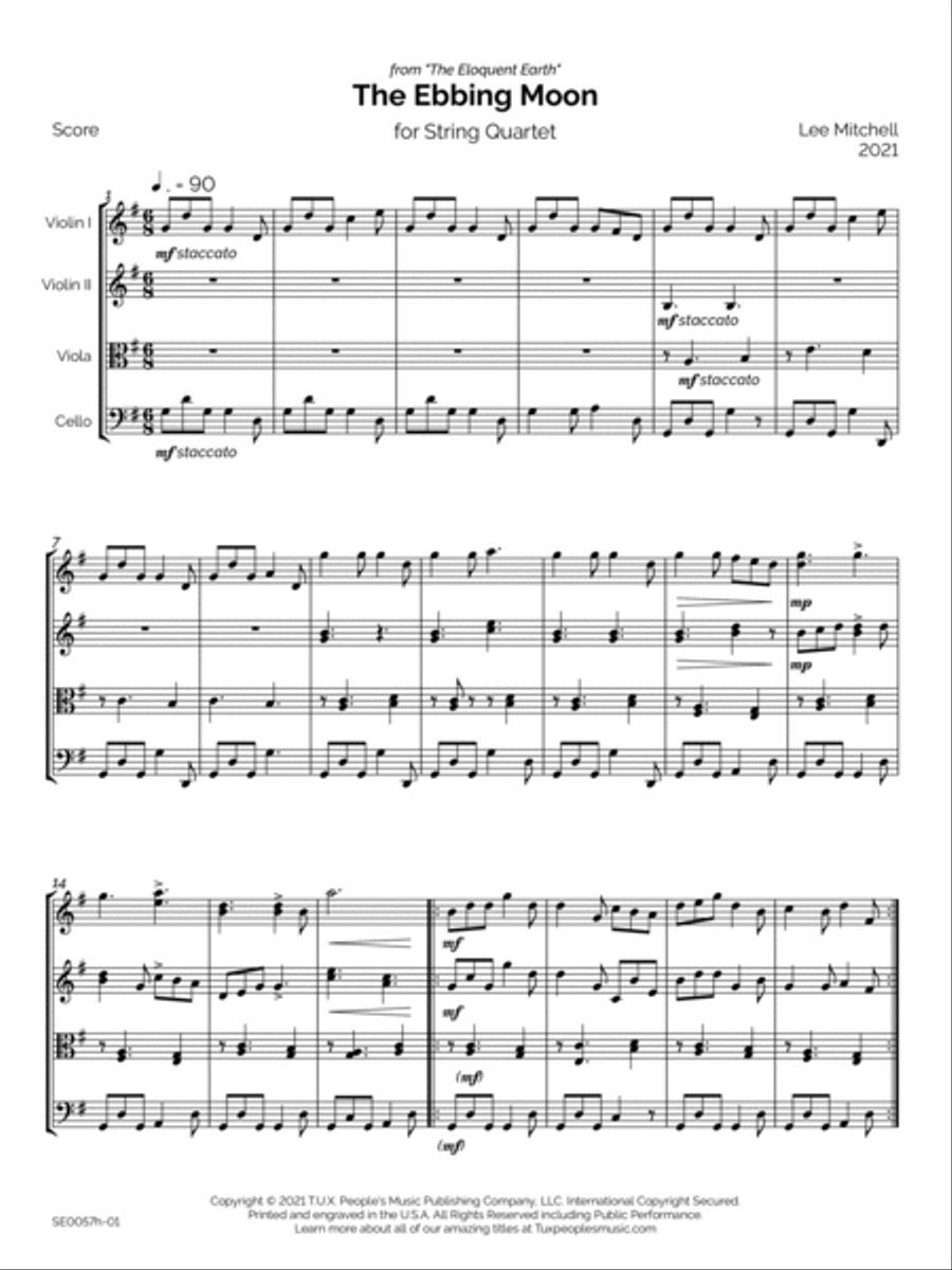 The Ebbing Moon String Quartet scores gallery preview page 4
