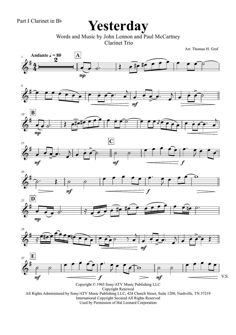 Yesterday Woodwind Trio scores gallery preview page 3