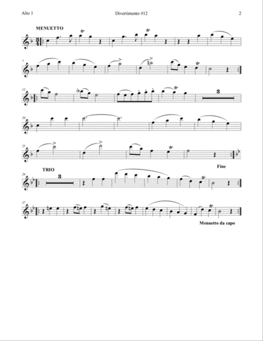 Mozart Divertimento #12 for Recorder Sextet Recorder scores gallery preview page 6