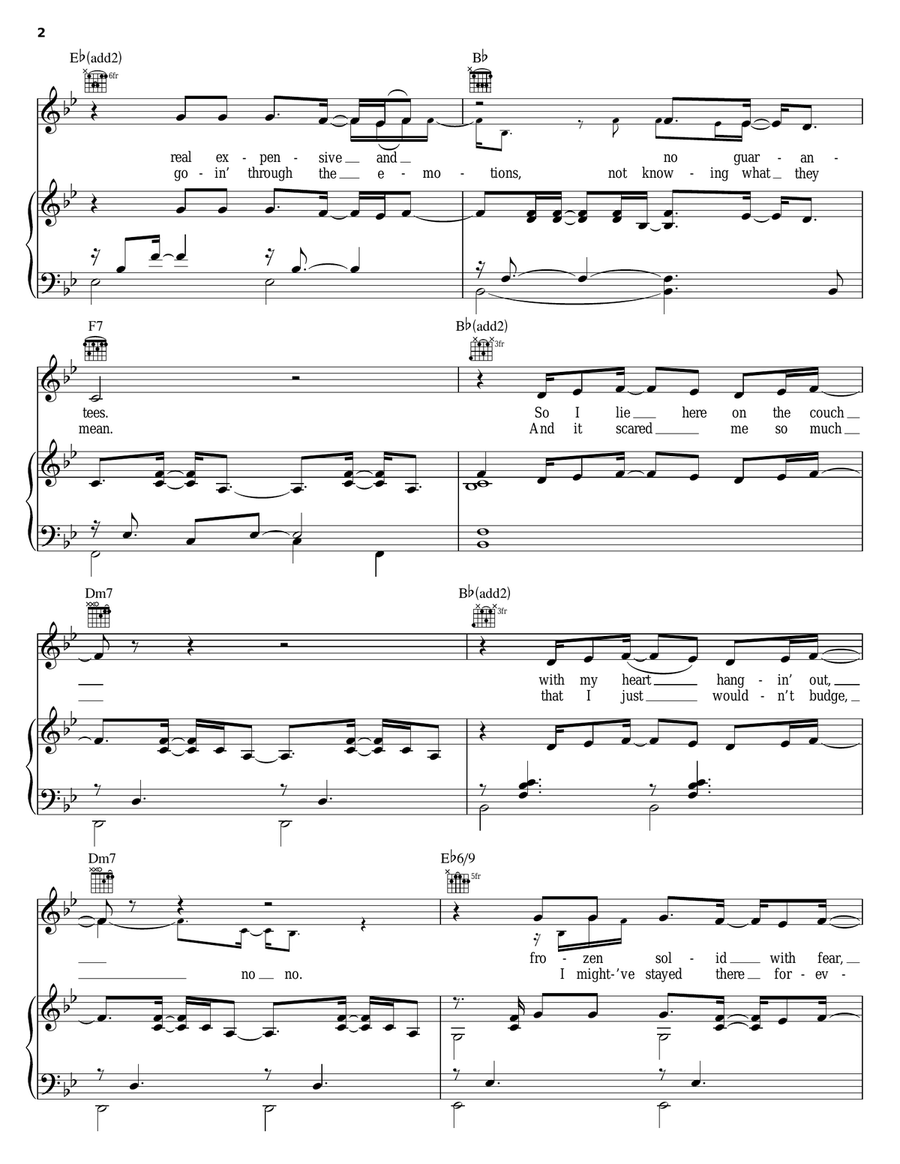 You Move Me Piano, Vocal, Guitar scores gallery preview page 2