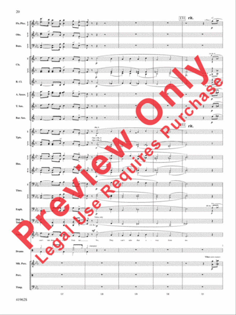 A Gershwin Tribute to Love Concert Band scores gallery preview page 21