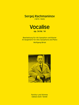 Book cover for Vocalise op. 34/14 (für Alt-Saxophon und Klavier)