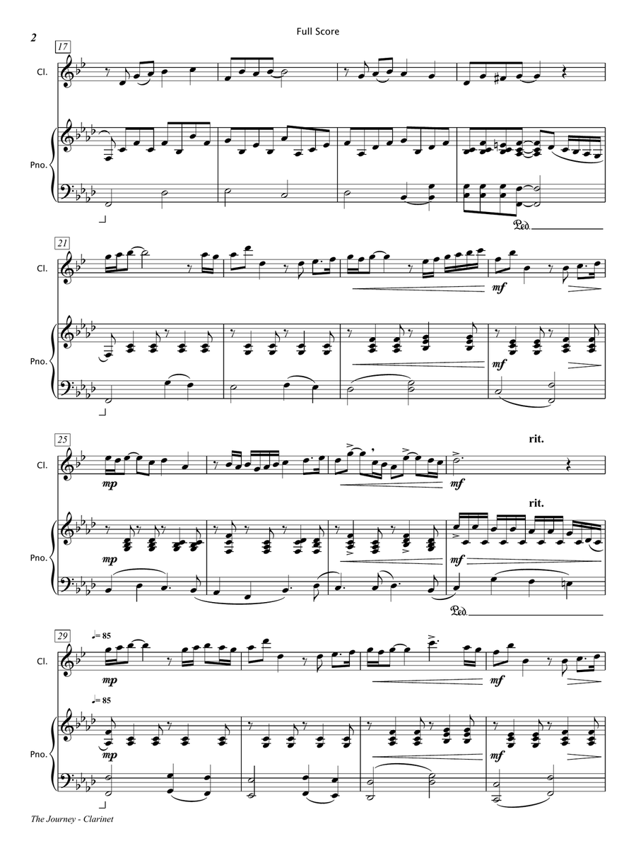 The Journey [Clarinet & Piano] Chamber Music scores gallery preview page 3