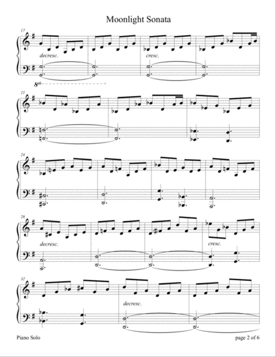 Moonlight Sonata Piano Method scores gallery preview page 2